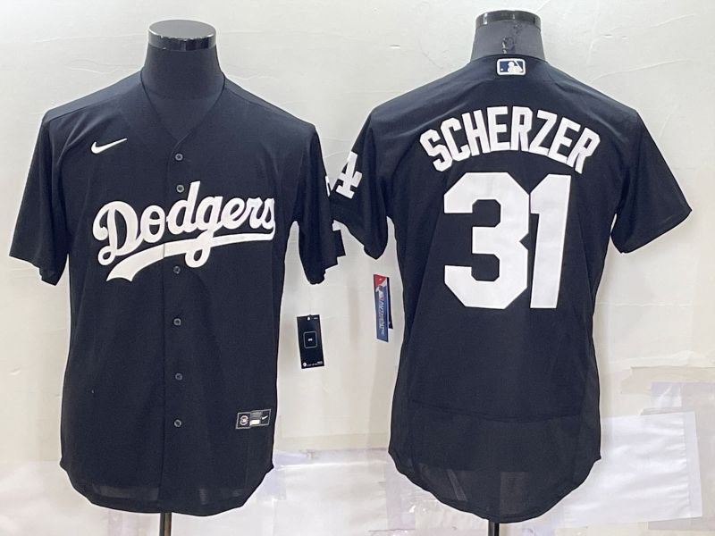 Men Los Angeles Dodgers #31 Scherzer Black Inversion Elite Nike 2022 MLB Jerseys->los angeles dodgers->MLB Jersey